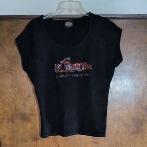 Harley Davidson Las Vegas Cap Sleeve Shirt Size XL